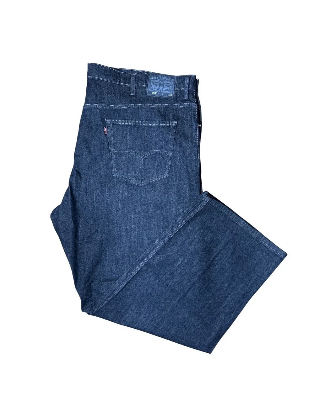 Levi’s 559 Mens 52x32 Relaxed Fit Black Denim Jeans Casual Cotton Straight Leg
